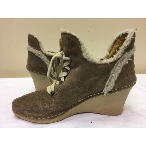Bettye Muller Women wedged brown suede Lace Up Wedge Bootie size EUR 37 - Picture 5 of 10